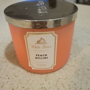 White barn peach bellini candle